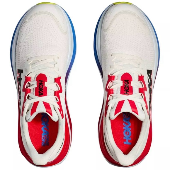 Hoka Skyward X White Red Blue Athletic Shoes